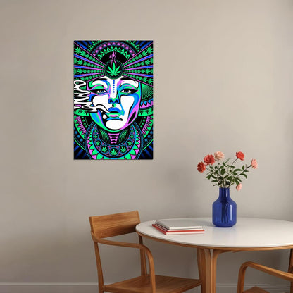 Psychedelic Trippy Abstract Color Mixed Poster Wall Art Print Home Wall Decor - xonomax