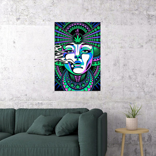 Psychedelic Trippy Abstract Color Mixed Poster Wall Art Print Home Wall Decor - xonomax