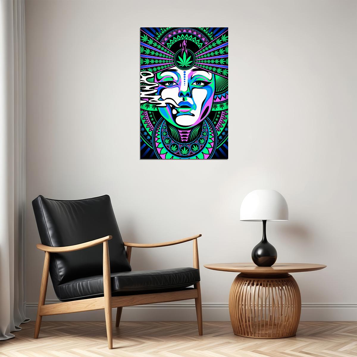 Psychedelic Trippy Abstract Color Mixed Poster Wall Art Print Home Wall Decor - xonomax