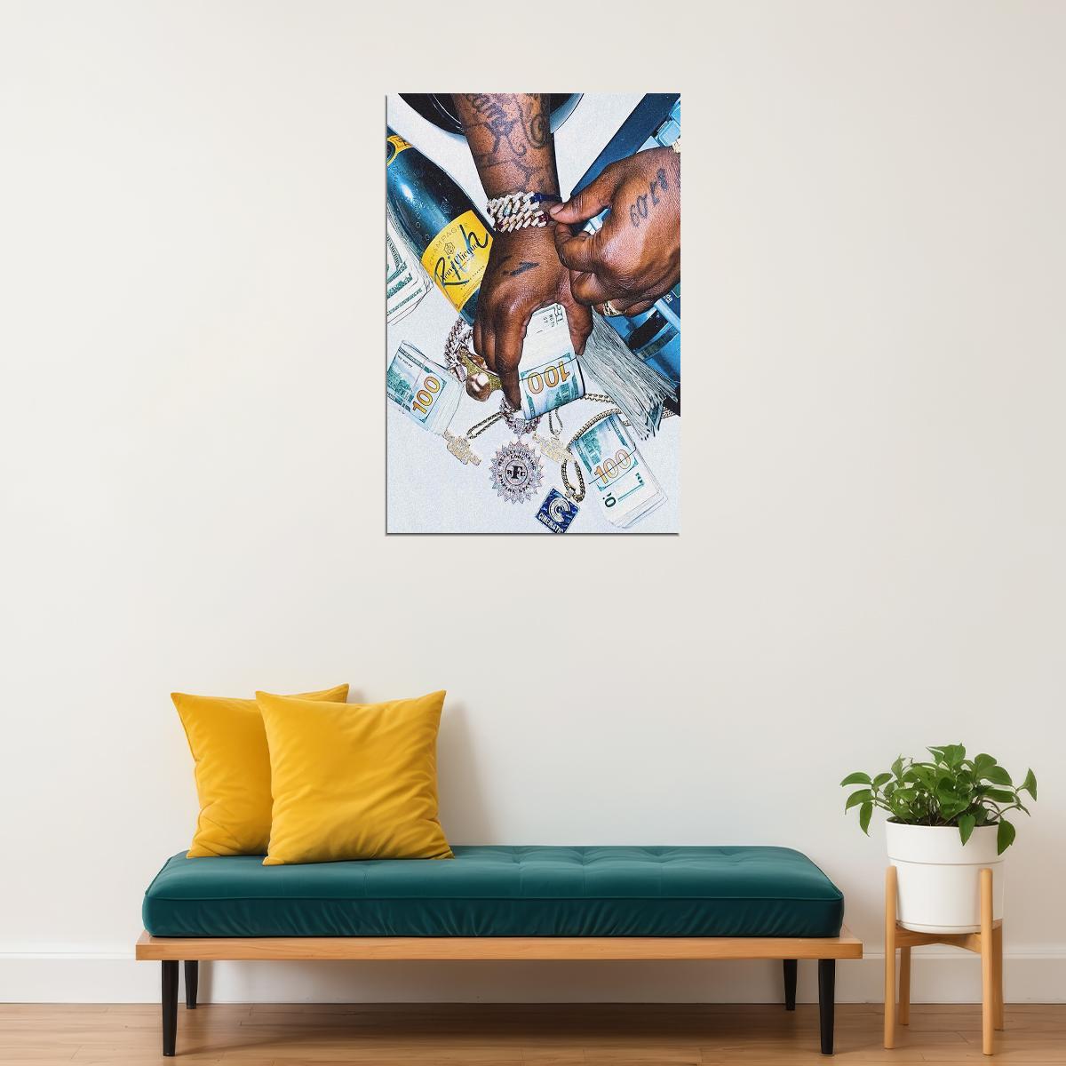 Smoke Dza Jayy Grams Money Is The Motive Poster Wall Art Print Home Wall Decor - xonomax