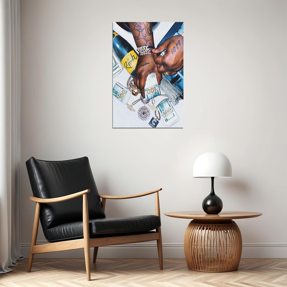 Smoke Dza Jayy Grams Money Is The Motive Poster Wall Art Print Home Wall Decor - xonomax