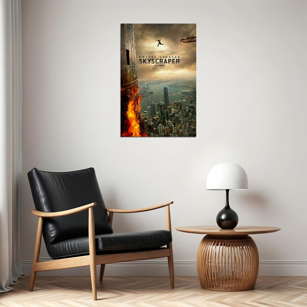 Skyscraper 2018 Movie Dwayne Johnson Action Thriller Poster Wall Art Print Home Wall Decor - xonomax