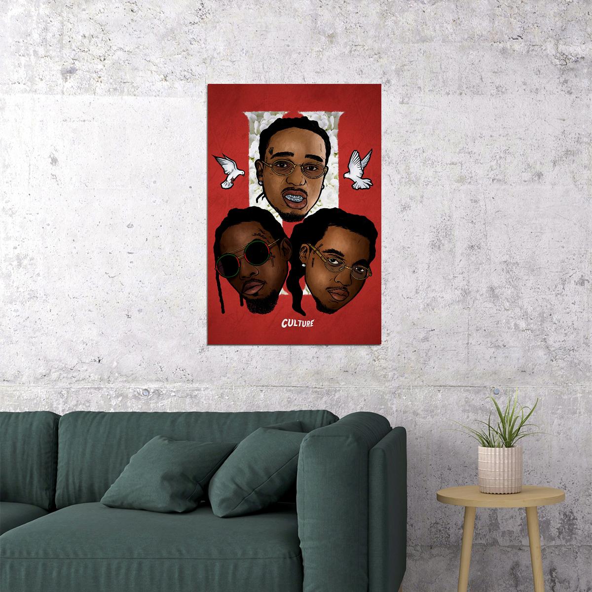 Migos Culture Fan Album Music Rap 2017 Cover Poster Wall Art Print Home Wall Decor - xonomax