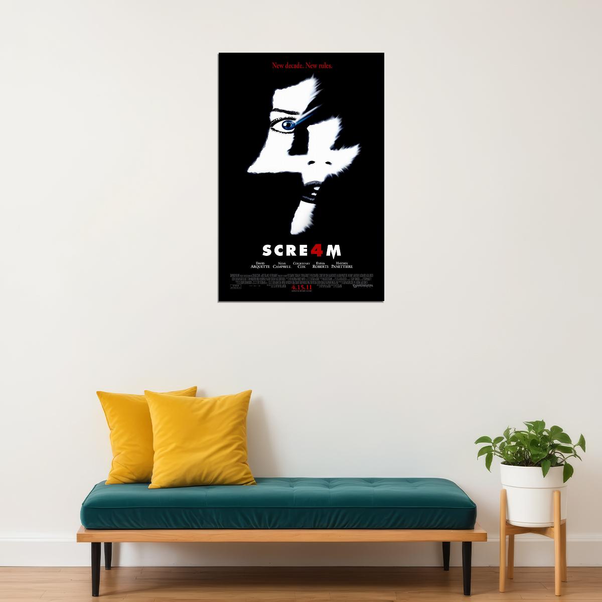 Scream 4 Movie Horror Classic Film Thriller Horror Poster Wall Art Print Home Wall Decor - xonomax