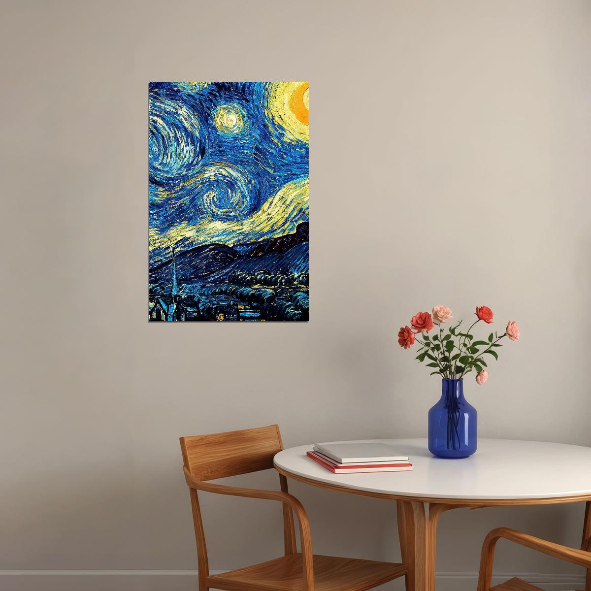 Starry Night Landscape Oil Poster Wall Art Print Home Wall Decor - xonomax