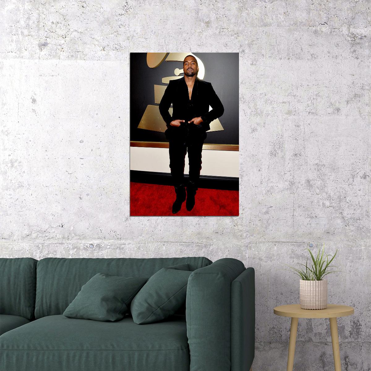 Kanye West Yezzy Grammy Rap Hiphop Super Star Poster Wall Art Print Home Wall Decor - xonomax