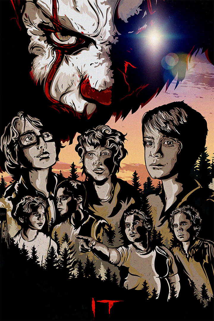 It Movie Stephen King Pennywise Horror Drama Poster Wall Art Print Home Wall Decor - xonomax