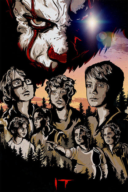 It Movie Stephen King Pennywise Horror Drama Poster Wall Art Print Home Wall Decor - xonomax