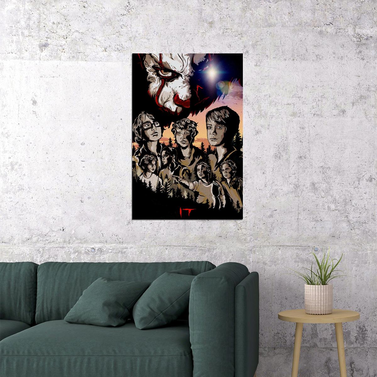 It Movie Stephen King Pennywise Horror Drama Poster Wall Art Print Home Wall Decor - xonomax