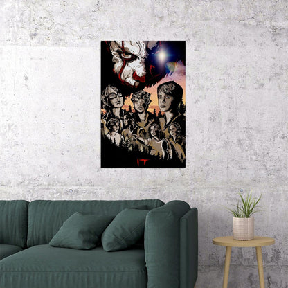 It Movie Stephen King Pennywise Horror Drama Poster Wall Art Print Home Wall Decor - xonomax