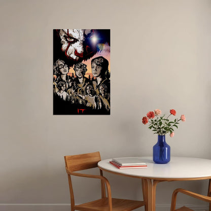 It Movie Stephen King Pennywise Horror Drama Poster Wall Art Print Home Wall Decor - xonomax