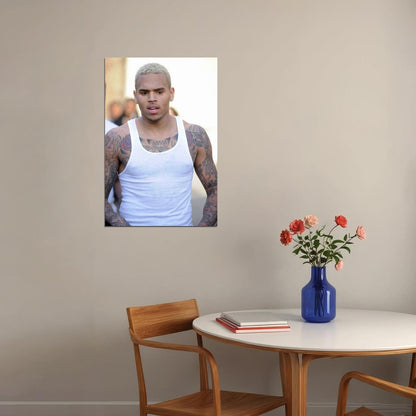 Chris Brown Rapper Music Star Rapper Singer Poster Wall Art Print Home Wall Decor - xonomax