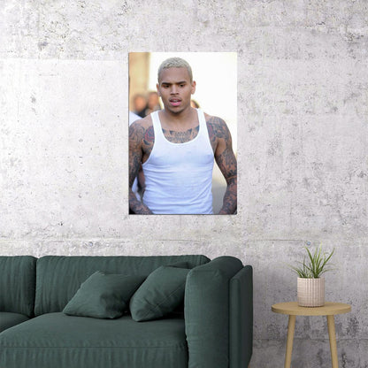 Chris Brown Rapper Music Star Rapper Singer Poster Wall Art Print Home Wall Decor - xonomax