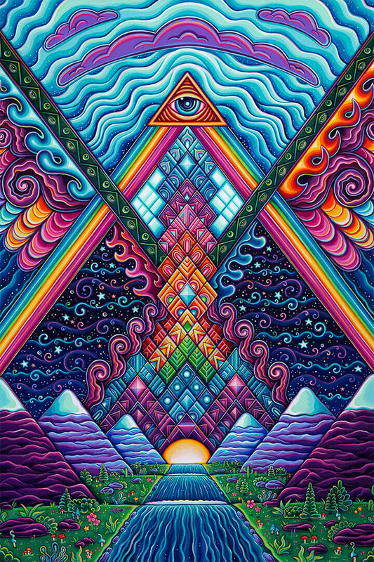Psychedelic Trippy Visual Mind God Poster Wall Art Print Home Wall Decor - xonomax