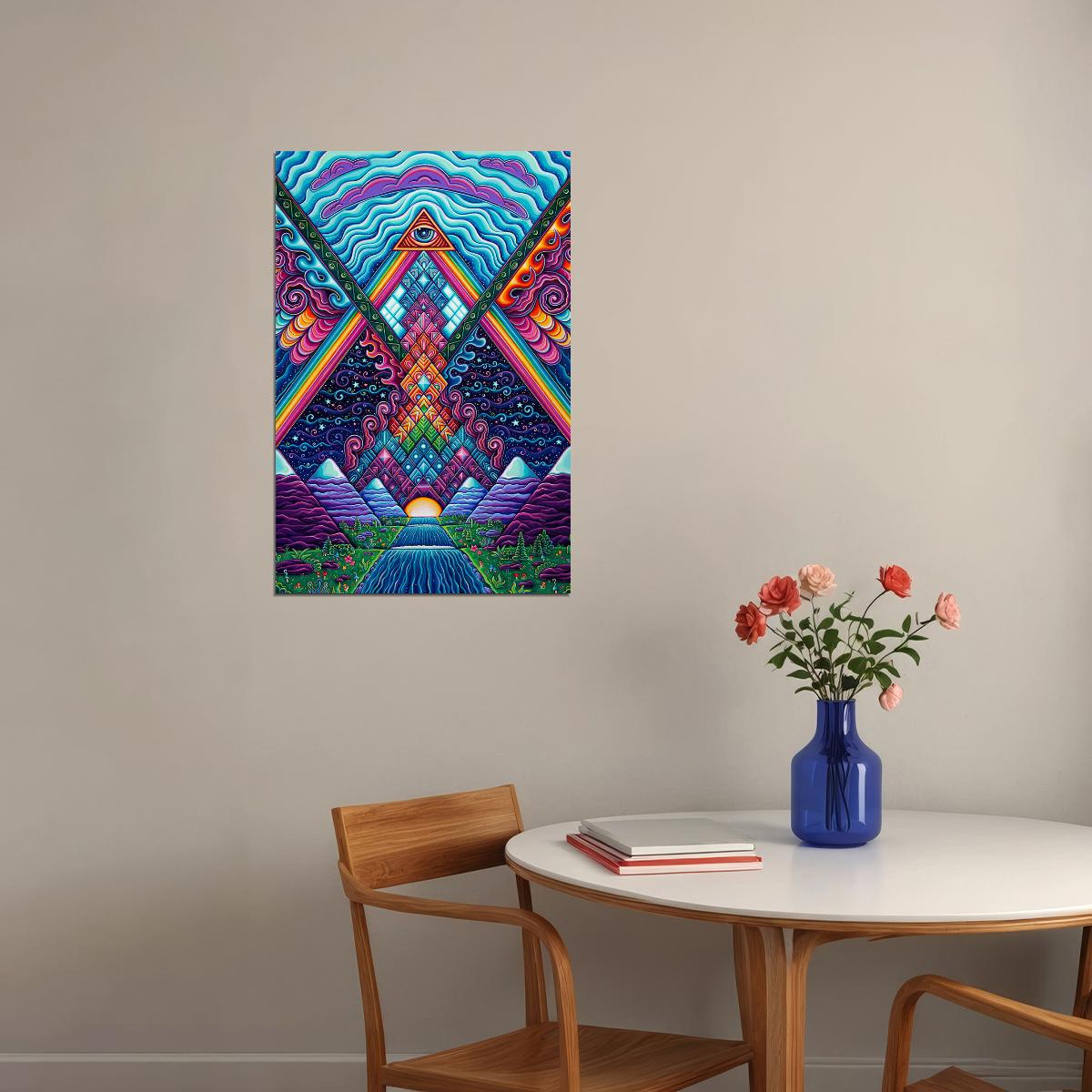 Psychedelic Trippy Visual Mind God Poster Wall Art Print Home Wall Decor - xonomax