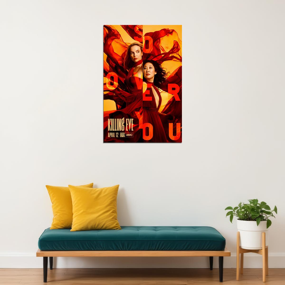 Killing Eve Movie Sandra Oh Jodie Comer Tv Series 2018 Poster Wall Art Print Home Wall Decor - xonomax