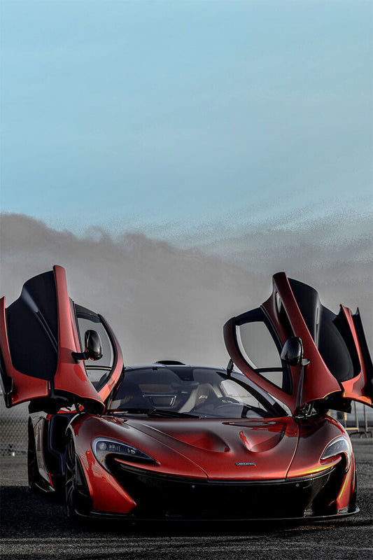 Mclaren P1 Super Race Car Red Car Poster Wall Art Print Home Wall Decor