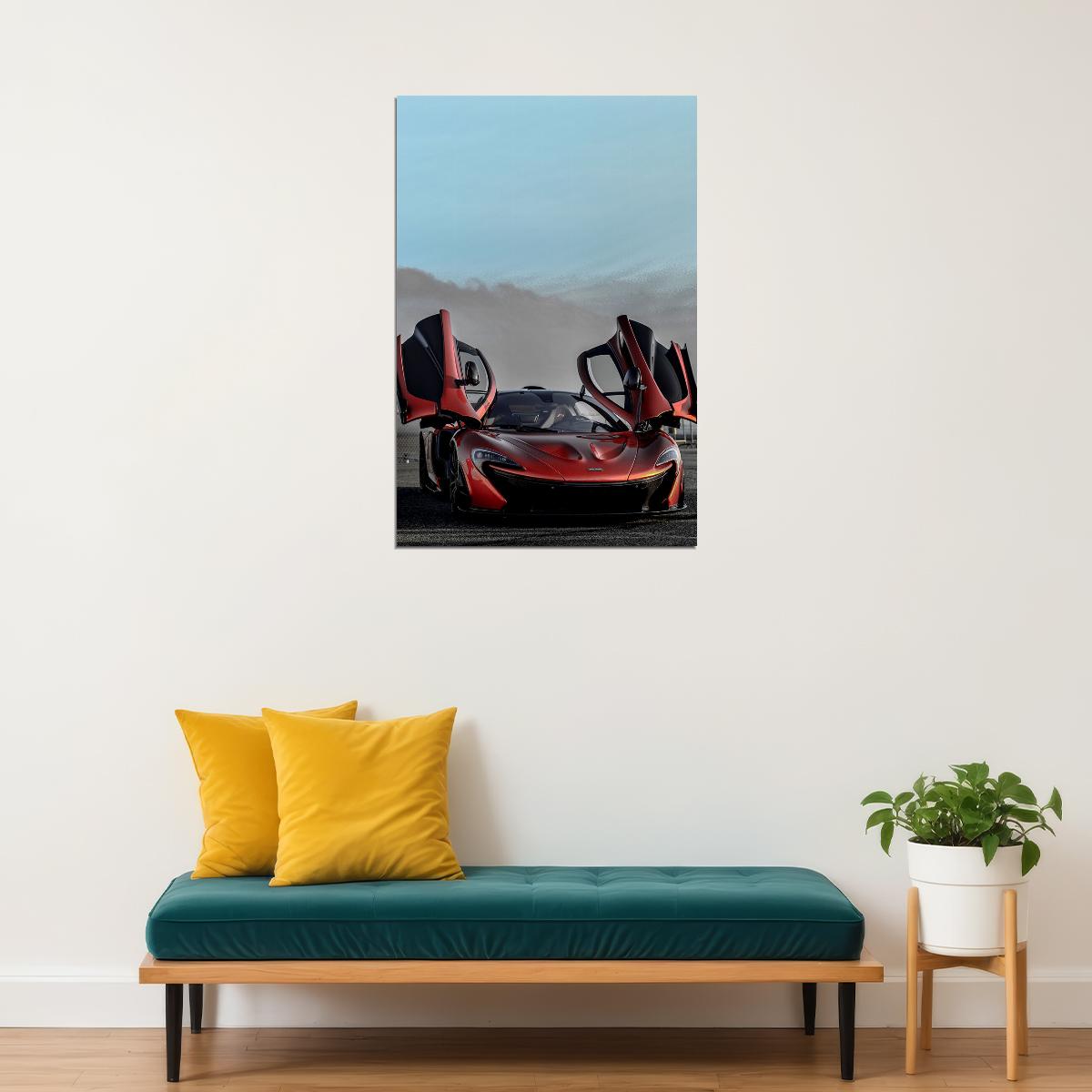 Mclaren P1 Super Race Car Red Car Poster Wall Art Print Home Wall Decor - xonomax