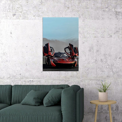 Mclaren P1 Super Race Car Red Car Poster Wall Art Print Home Wall Decor - xonomax