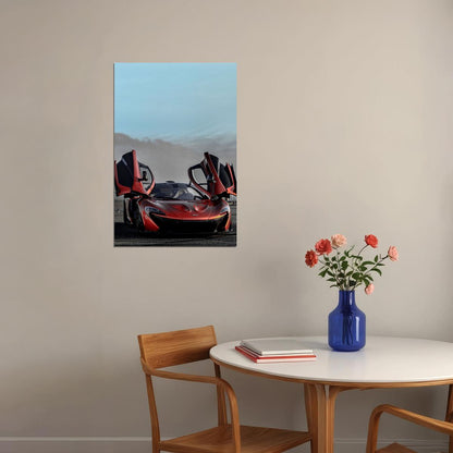 Mclaren P1 Super Race Car Red Car Poster Wall Art Print Home Wall Decor - xonomax