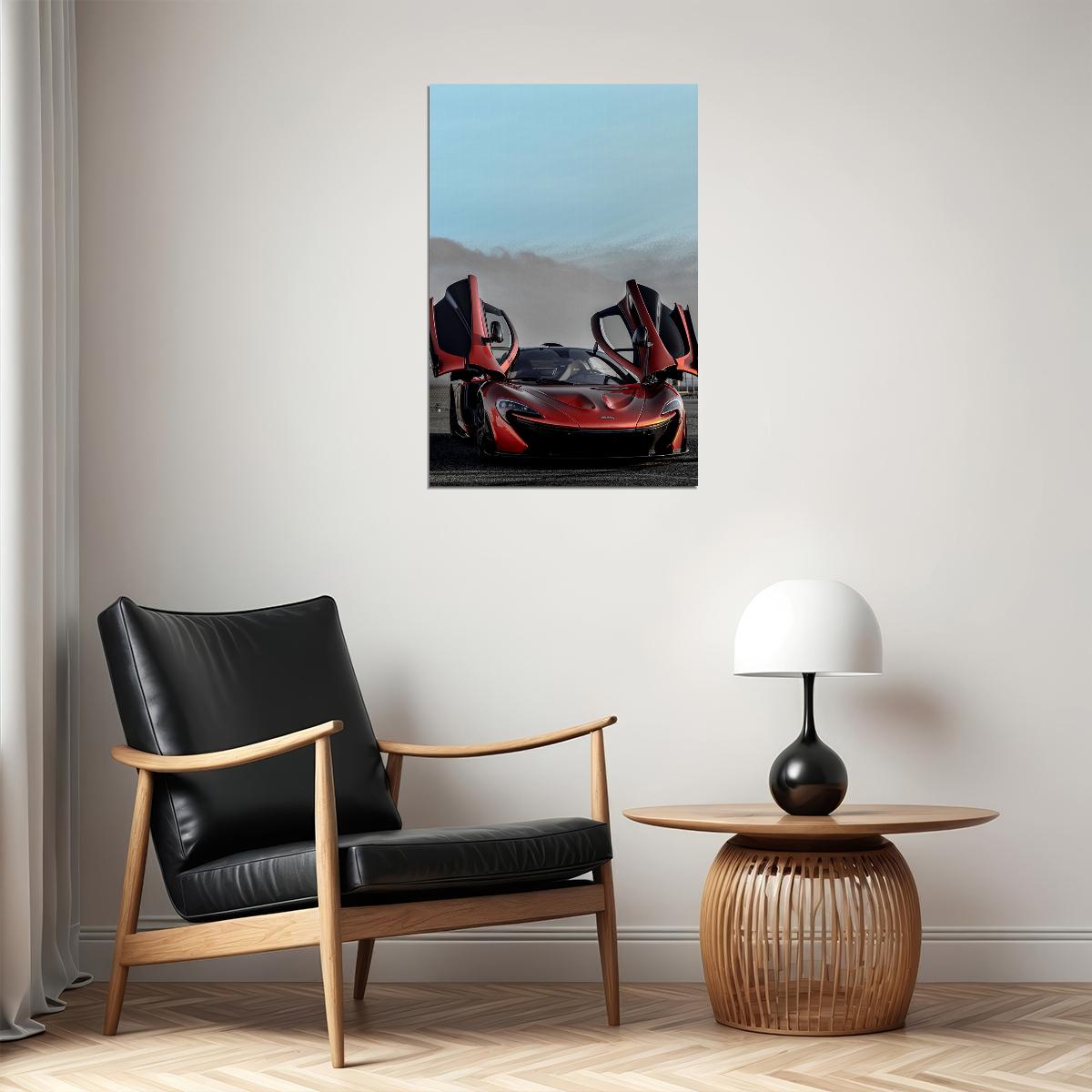 Mclaren P1 Super Race Car Red Car Poster Wall Art Print Home Wall Decor - xonomax