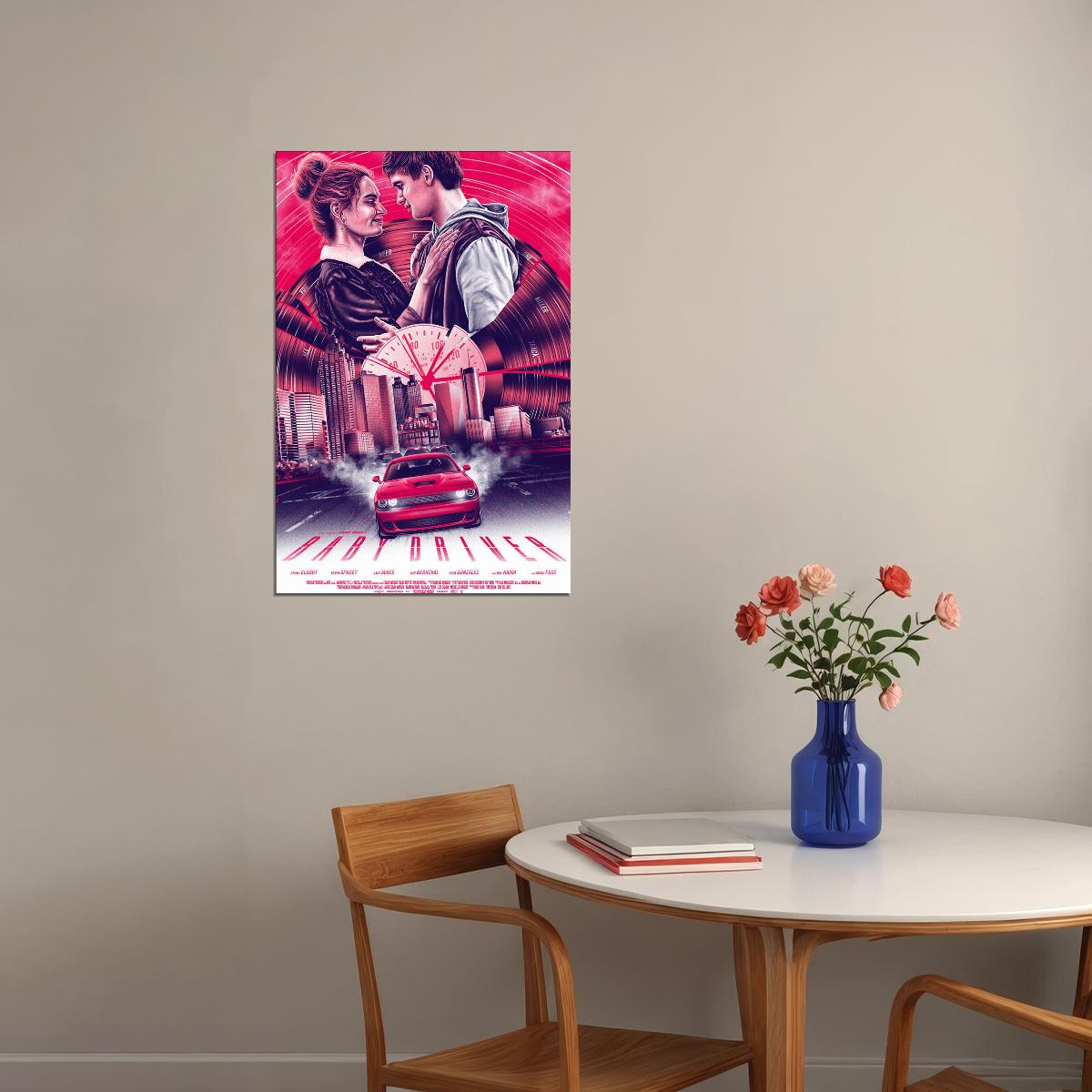Baby Driver Movie Ansel Elgort Drama Action Crime Poster Wall Art Print Home Wall Decor - xonomax