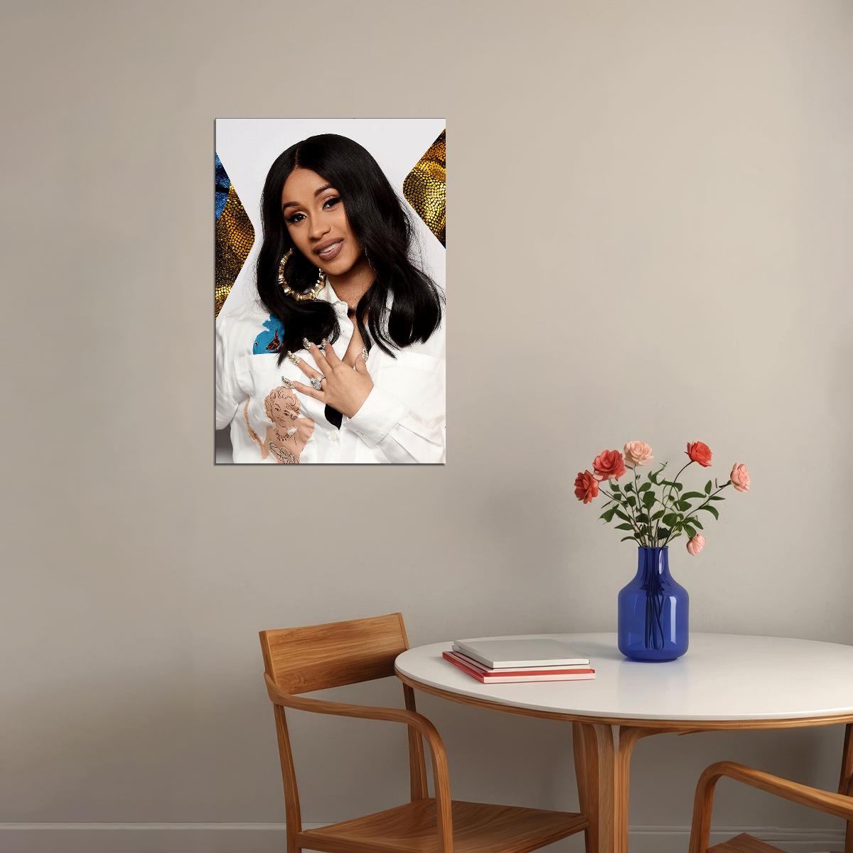 Cardi B American Fashion Female Rapper Attractive Poster Wall Art Print Home Wall Decor - xonomax
