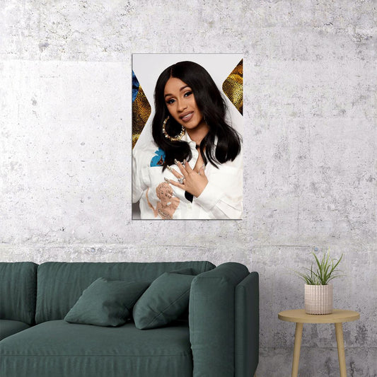 Cardi B American Fashion Female Rapper Attractive Poster Wall Art Print Home Wall Decor - xonomax