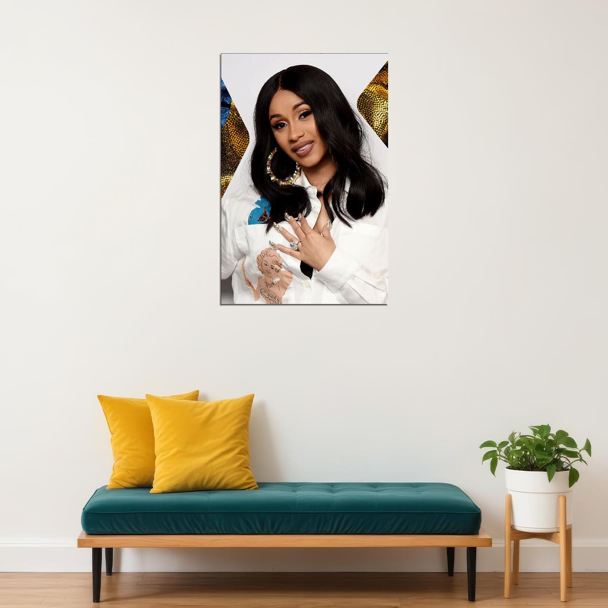 Cardi B American Fashion Female Rapper Attractive Poster Wall Art Print Home Wall Decor - xonomax