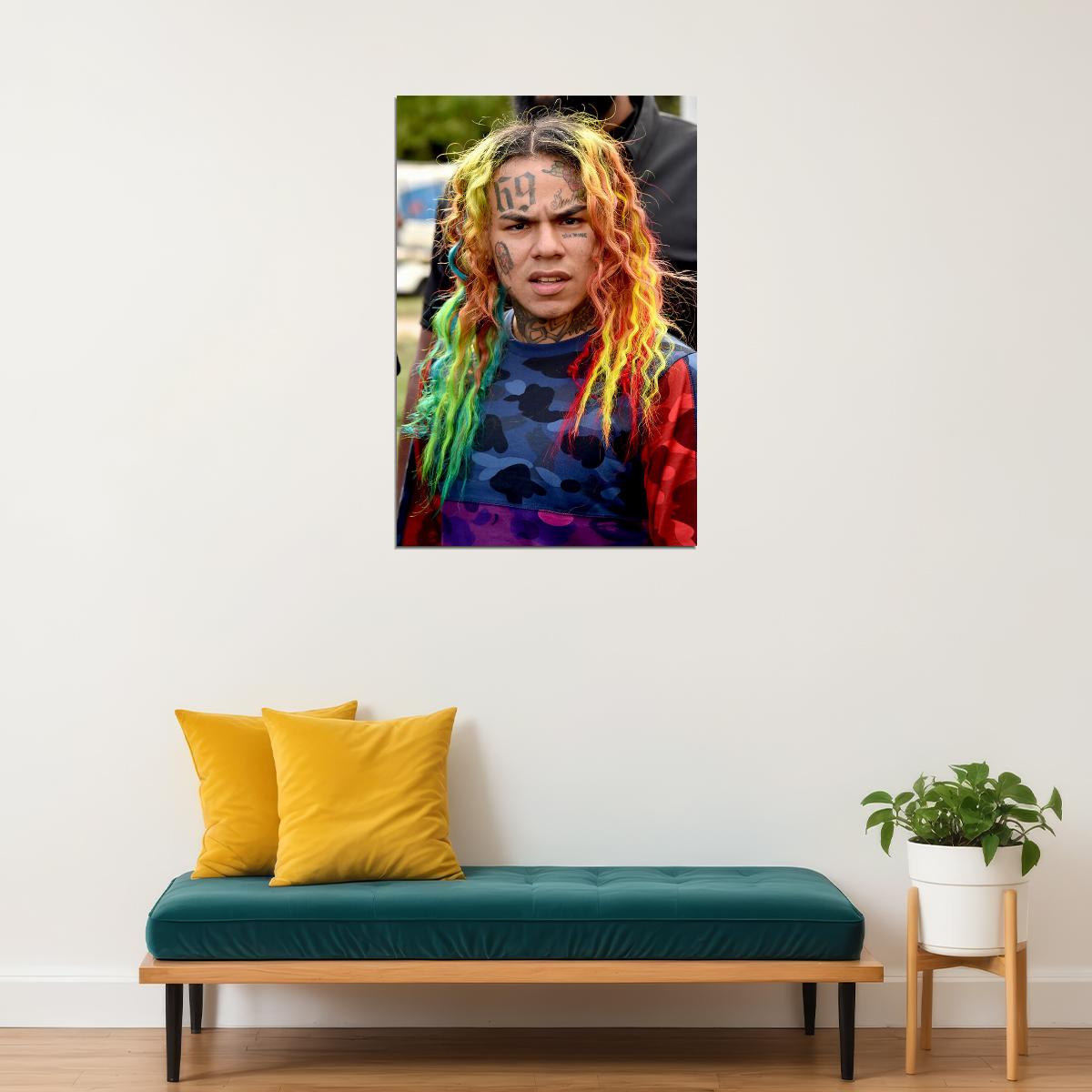 Tekashi69 6ix9ine Rapper Hip Hop Music Singer Star Poster Wall Art Print Home Wall Decor - xonomax