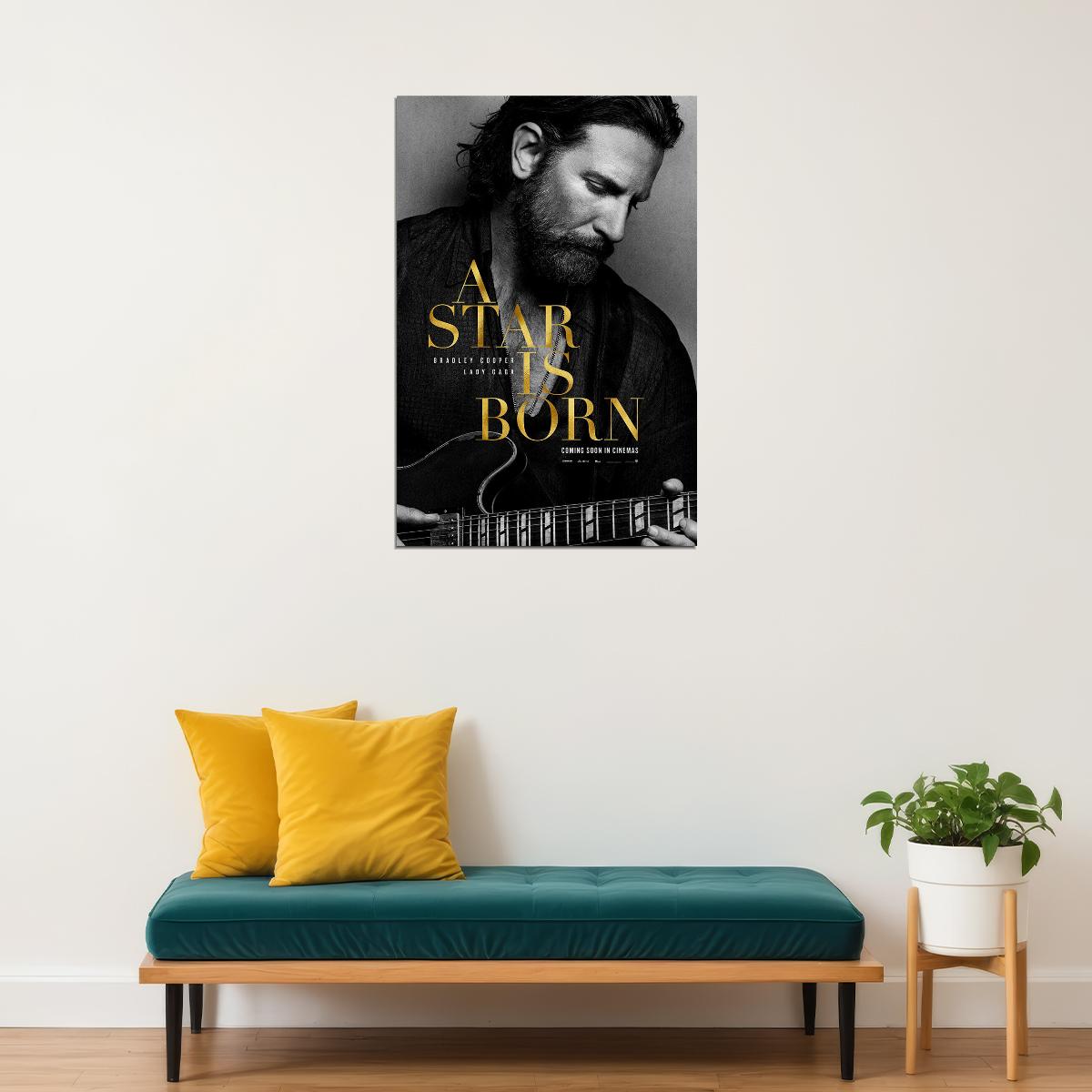 A Star Is Born Bradley Cooper Lady Gaga 2018 Movie Drama Poster Wall Art Print Home Wall Decor - xonomax