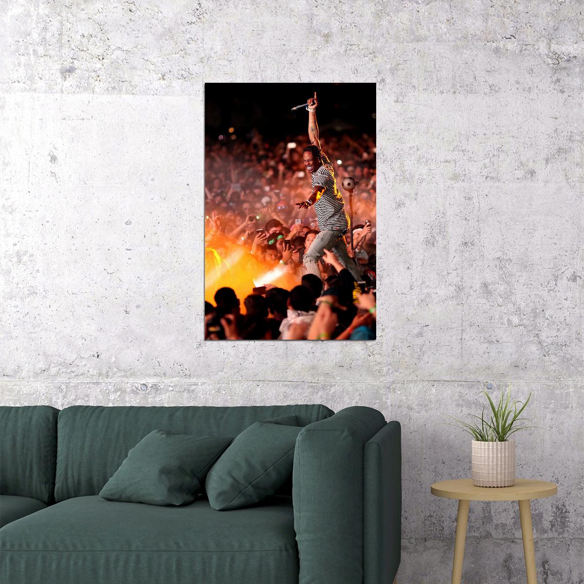Travis Scott Concert Rapper Hip Hop Music Singer Poster Wall Art Print Home Wall Decor - xonomax