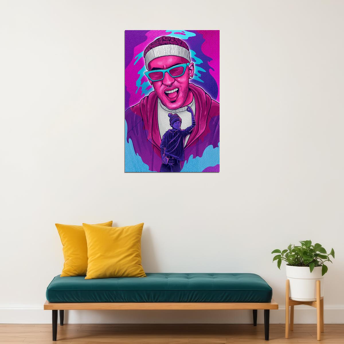 Bad Bunny 2018 Tour Trap Rap Music Singer Star Poster Wall Art Print Home Wall Decor - xonomax