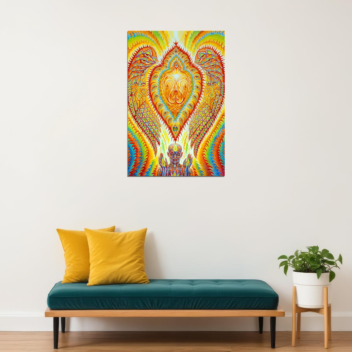 Psychedelic Trippy Visual Abstract Modern Poster Wall Art Print Home Wall Decor - xonomax