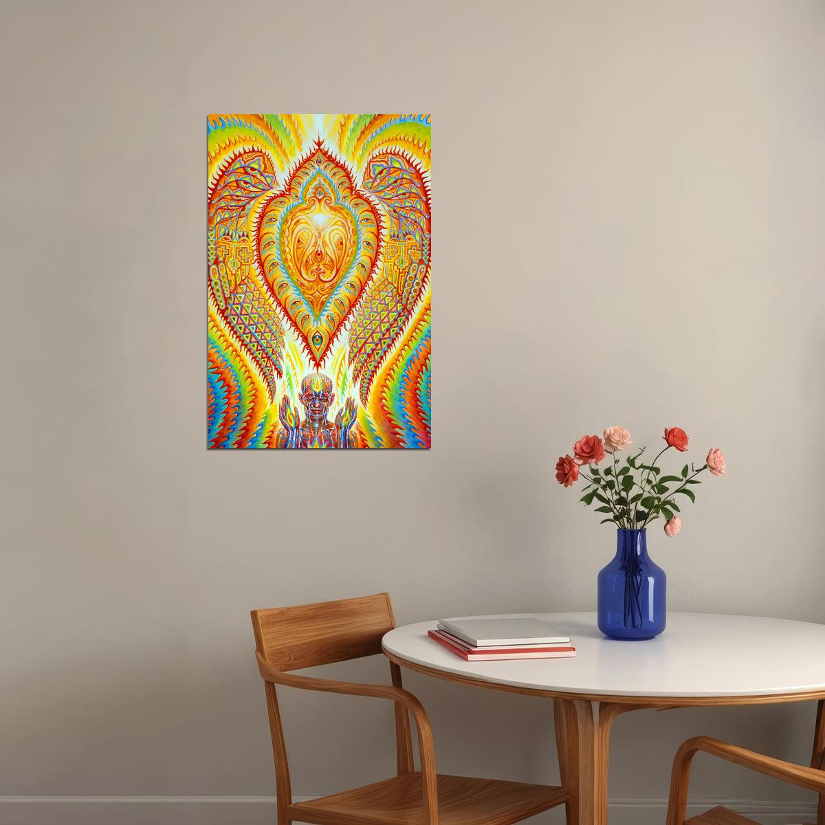 Psychedelic Trippy Visual Abstract Modern Poster Wall Art Print Home Wall Decor - xonomax