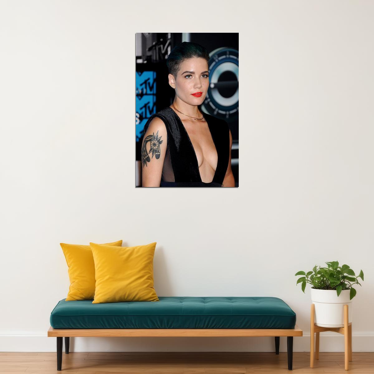 Halsey Beauty Music Star Celebrity Singer Poster Wall Art Print Home Wall Decor - xonomax
