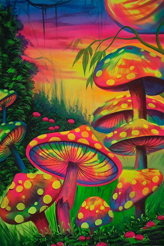 Magic Mushroom Colorful Plant Poster Wall Art Print Home Wall Decor - xonomax