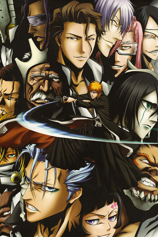 Bleach Anime Kurosaki Ichigo Animation Action Poster Wall Art Print Home Wall Decor