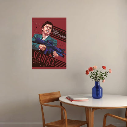 Al Pacino Scarface Classic Movie Crime Drama Poster Wall Art Print Home Wall Decor - xonomax
