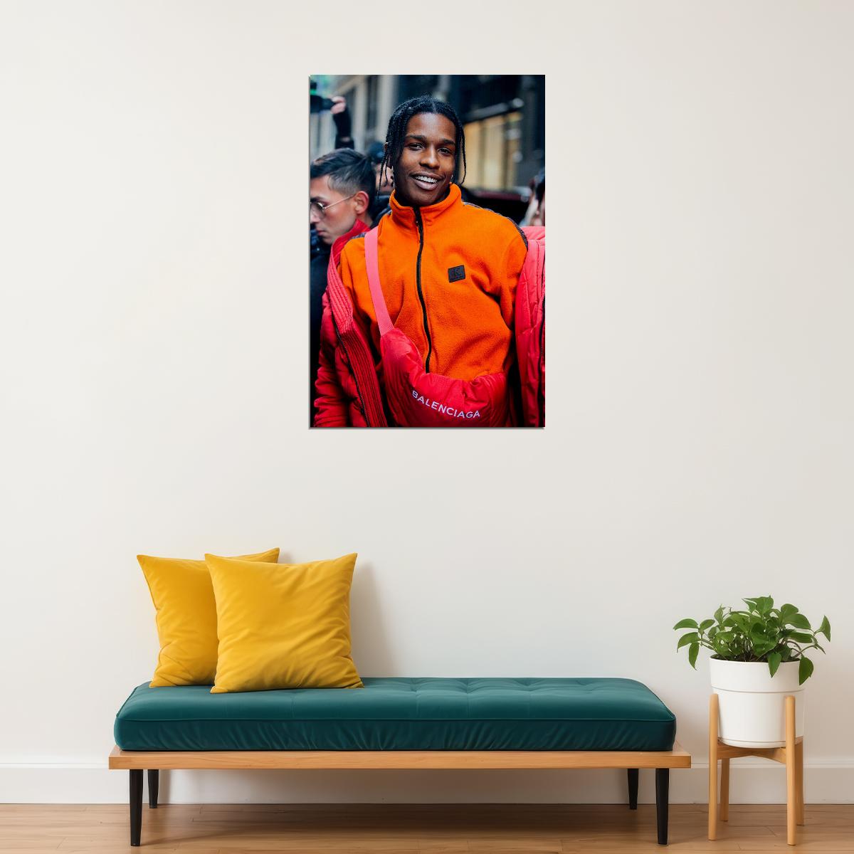 Asap Rocky Rap Music Star Hip Hop Rapper Fashion Icon Poster Wall Art Print Home Wall Decor - xonomax