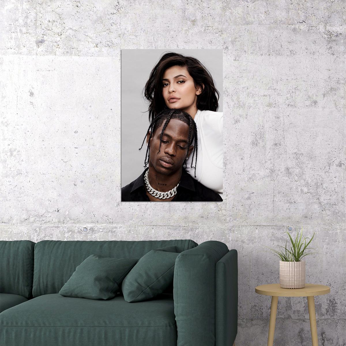 Kylie Jenner Travis Scott 2018 Fashion Icon Star Poster Wall Art Print Home Wall Decor - xonomax