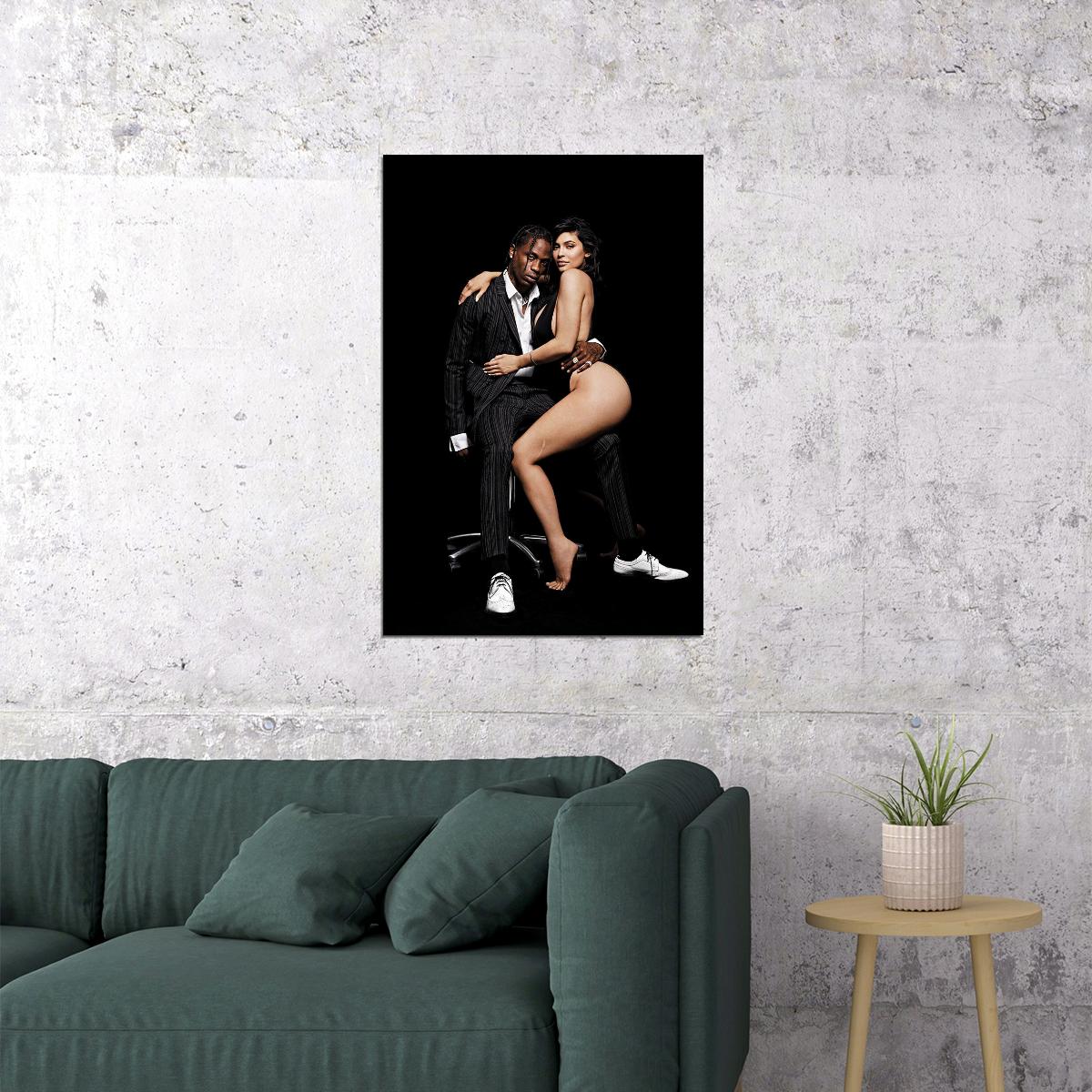 Kylie Jenner Travis Scott Sexy Girl Fashion Rap Music Star Poster Wall Art Print Home Wall Decor - xonomax