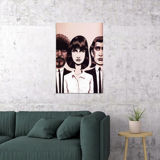 Pulp Fiction Mia Wallace Uma Thurman Crime Poster Wall Art Print Home Wall Decor - xonomax