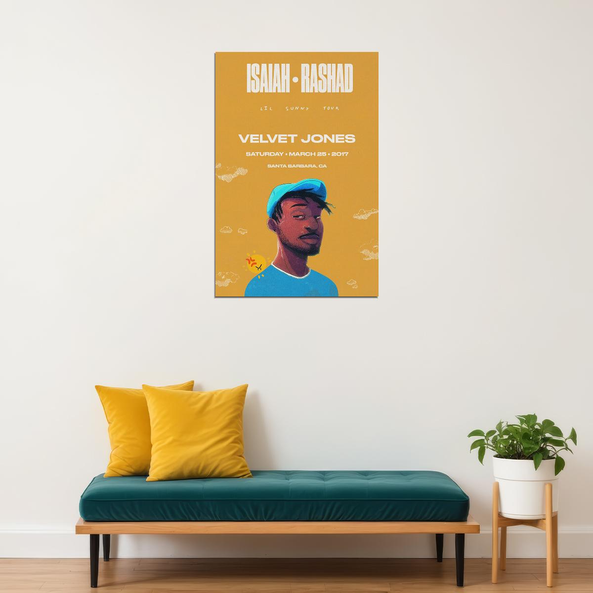 Isaiah Rashad Lil Sunny Tour Music Singer Poster Wall Art Print Home Wall Decor - xonomax