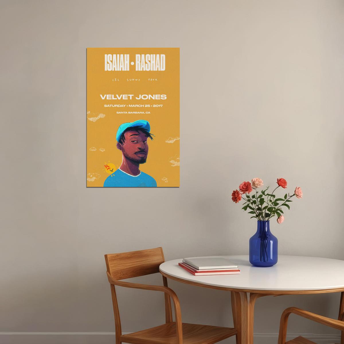 Isaiah Rashad Lil Sunny Tour Music Singer Poster Wall Art Print Home Wall Decor - xonomax