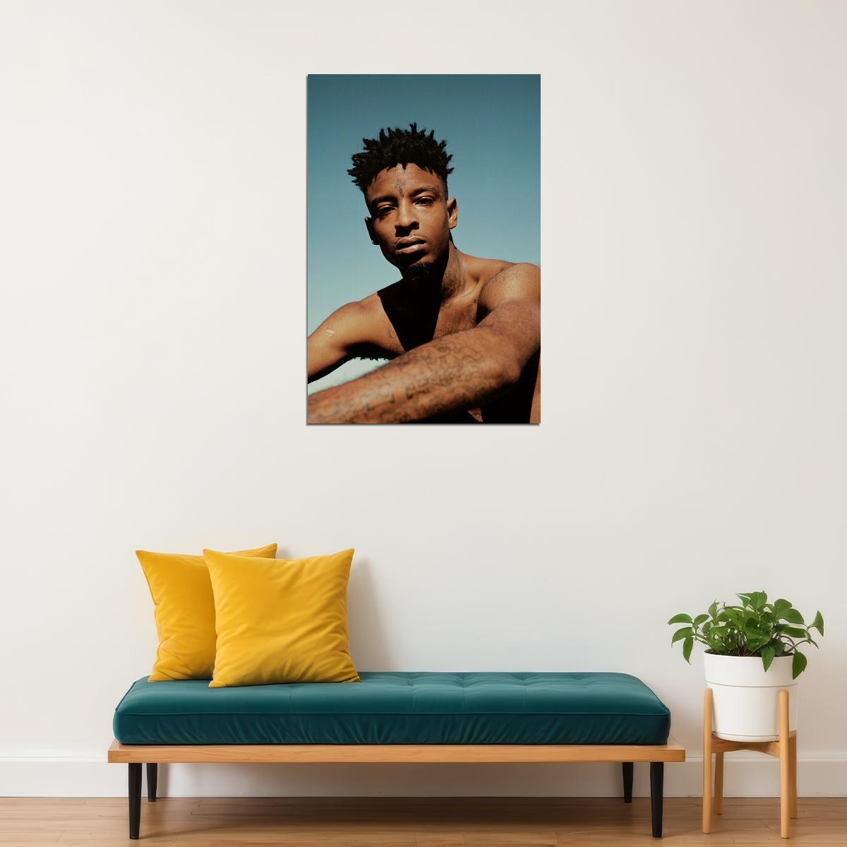21 Savage Hip Hop Rap Music Star Singer Poster Wall Art Print Home Wall Decor - xonomax
