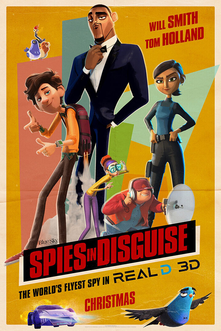 Spies In Disguise Movie 2019 Will Smith Animation Poster Wall Art Print Home Wall Decor - xonomax