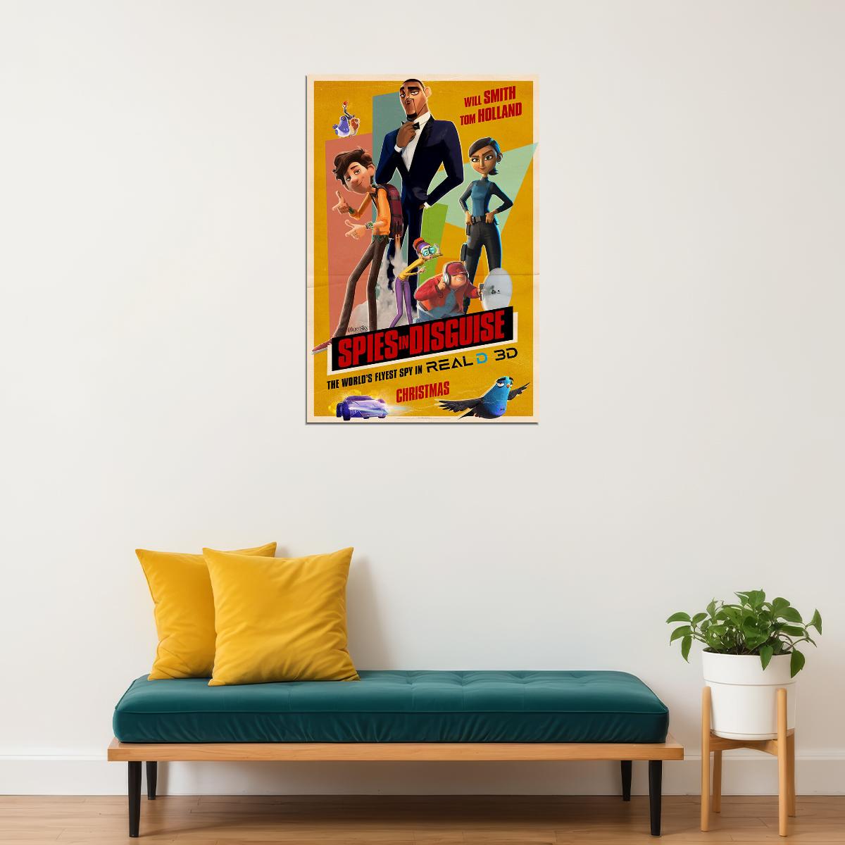 Spies In Disguise Movie 2019 Will Smith Animation Poster Wall Art Print Home Wall Decor - xonomax
