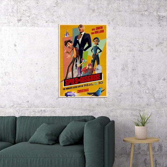 Spies In Disguise Movie 2019 Will Smith Animation Poster Wall Art Print Home Wall Decor - xonomax