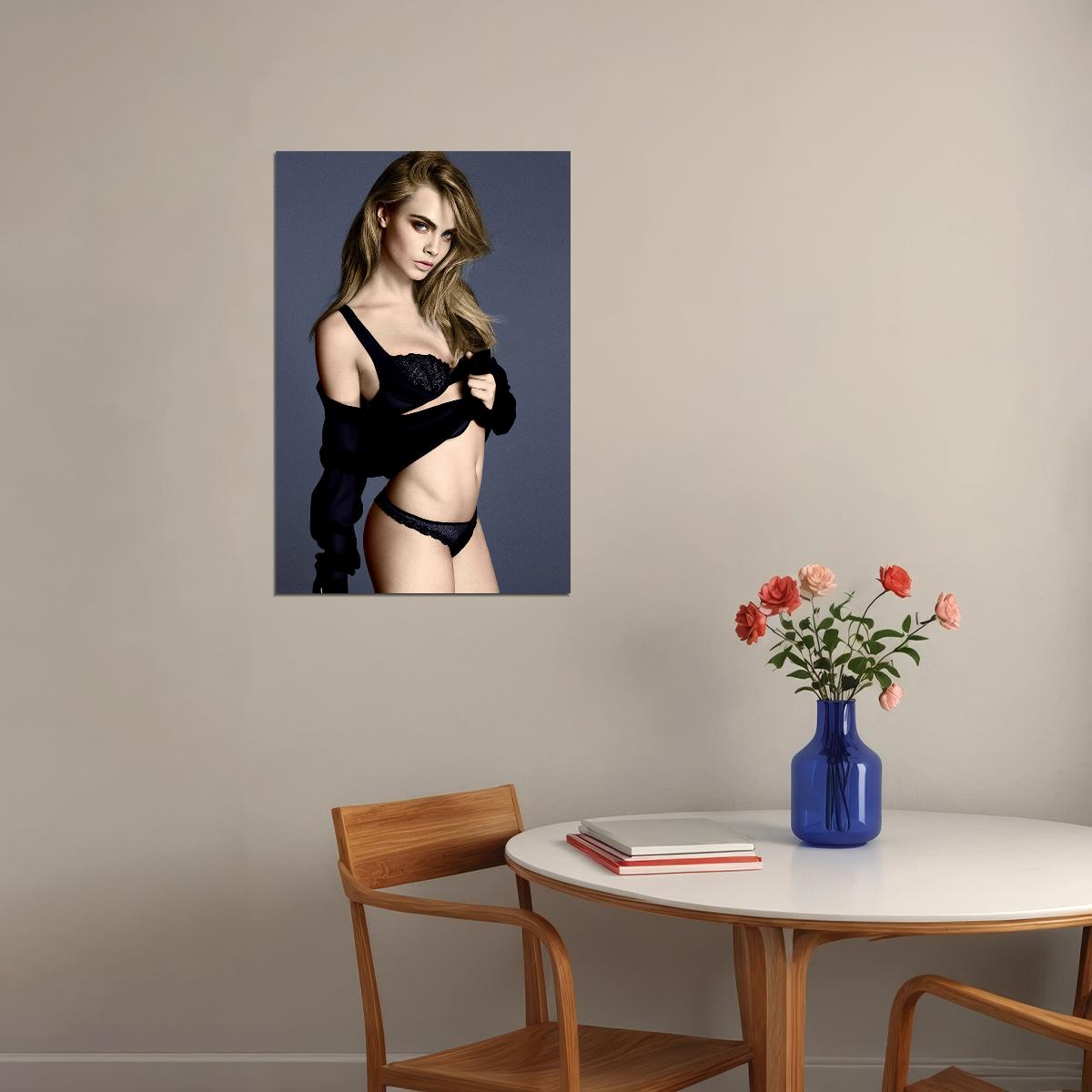 Cara Delevingne Fashion Sexy Beauty Model Star Poster Wall Art Print Home Wall Decor - xonomax